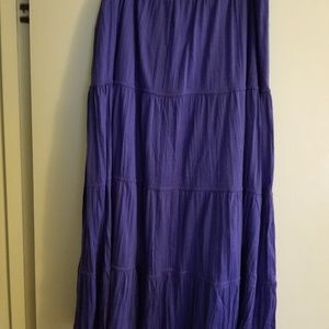 Purple tiered maxi skirt